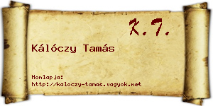 Kálóczy Tamás névjegykártya