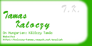 tamas kaloczy business card