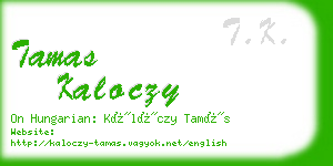 tamas kaloczy business card